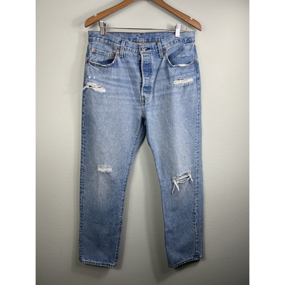 Levi's Men's 501 Jeans‎ Blue Distressed  32x30 (Actual 33X29)